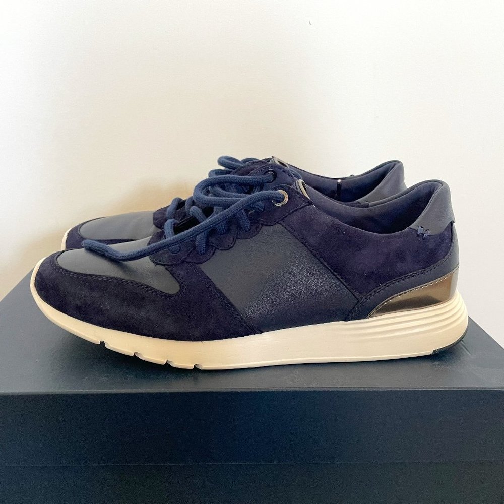 New Women's Cole Hann Grand Crosscourt WDG Shoes Marine Blue Leather Size 7.5